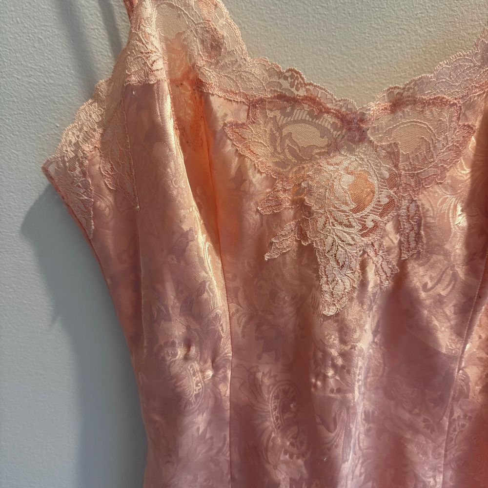 Vintage Victorias Secret Gold‎ Label Medium Slip Dress Satin Chemise Pink Lace - Picture 4 of 13
